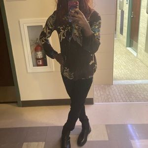 Brown Paisley Print Top